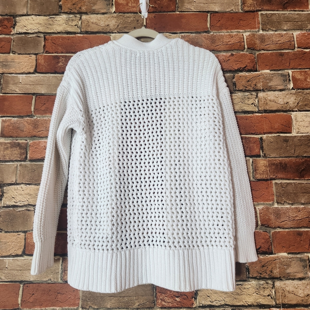 Express X Olivia Culpo White Chunky Open Knit Cardigan Size XS - Picture 3 of 14